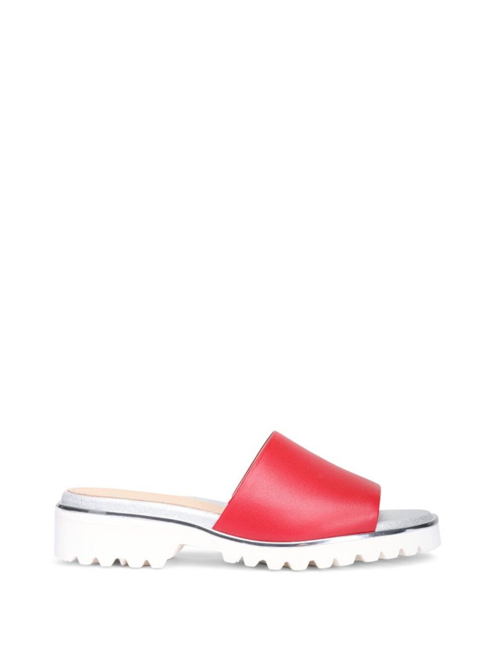 Ron White Carley Lipstick Red Nappa Leather Slide Sandals SZ 38 NEW $445
